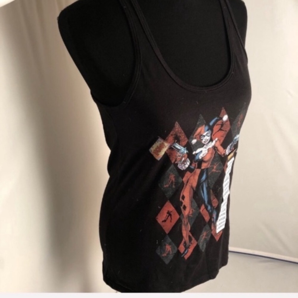 DC Comics Harley Quinn black multicolor tank top L - Picture 7 of 11